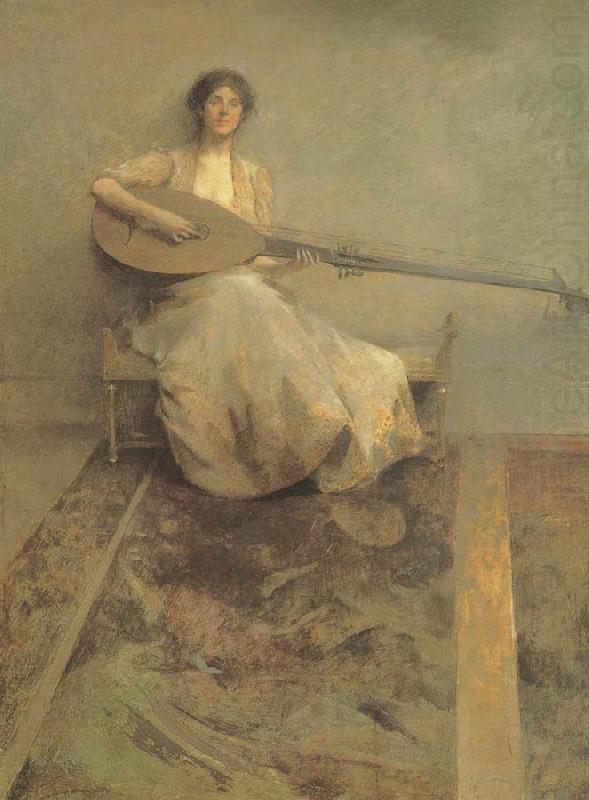 Thomas Wilmer Dewing Girl with Lute china oil painting image